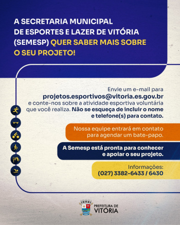 cadastramento de projetos esportivos