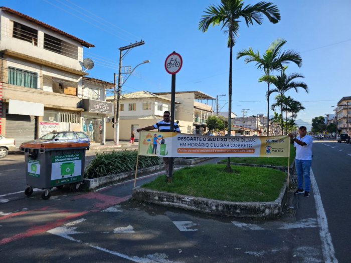 Ação de conscientização para descarte de resíduos sólidos e domiciliar