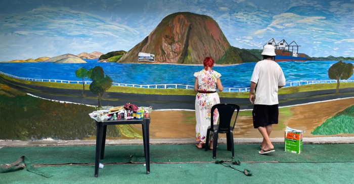 Obra de arte produzida por acolhidos do Abrigo 1