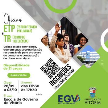 Inscrição para curso de ETP eTR na Escola de Governo