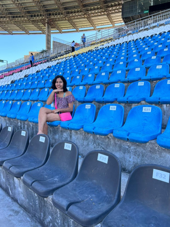 Juliana Pereira da Rocha Cruz durante passeio ao Kleber Andrade