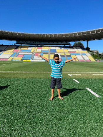 Marcus Vinícius durante passeio ao Kleber Andrade