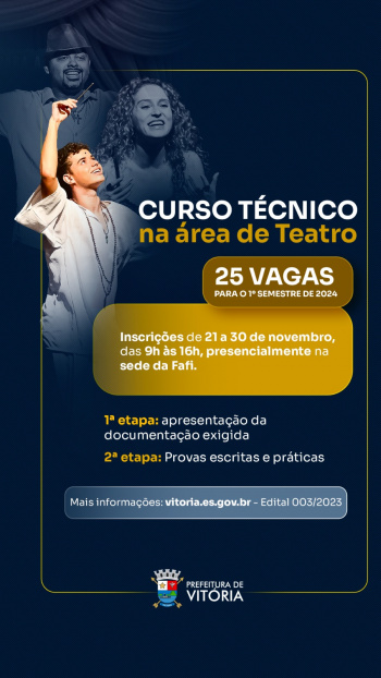 As inscrições deverão ser realizadas presencialmente, na secretaria da Fafi, no Centro Histórico.