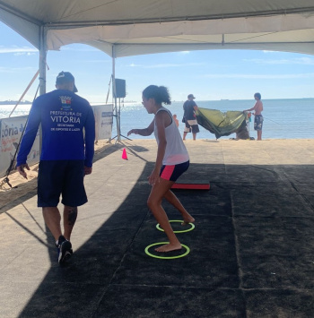 Aula de ginástica na Arena de Verão 2024
