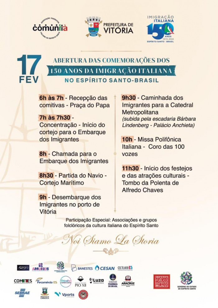 Programação 150 Anos da Imigração Italiana