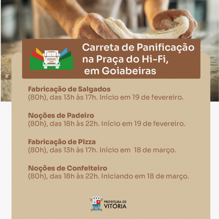 Oportunidade: restam poucas vagas nos cursos da Carreta de Panificação