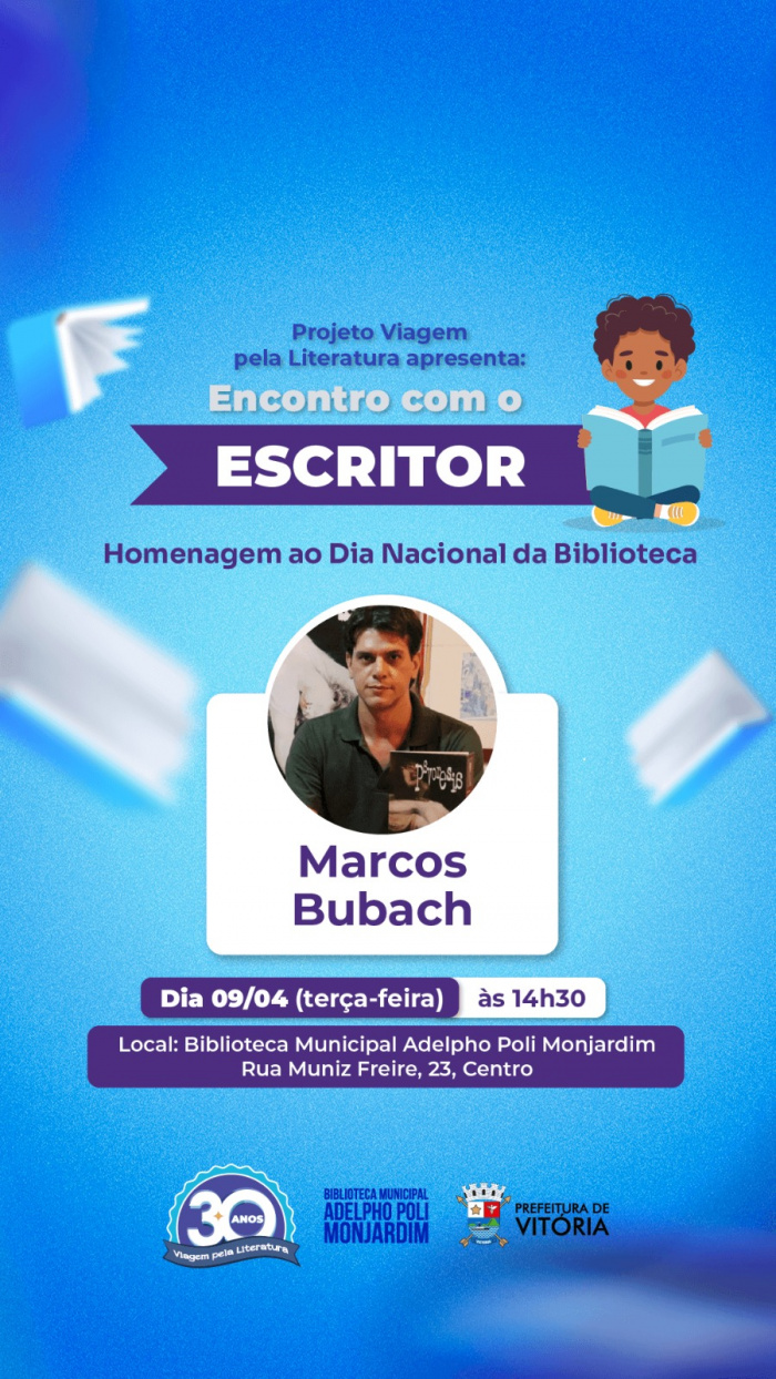 Arte de divulgação do "Encontro com o Escritor".
