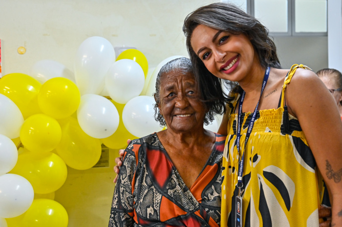 Comemoração de aniversário de 100 anos da Sra Maria Lucia na UBS de Jesus de Nazareth