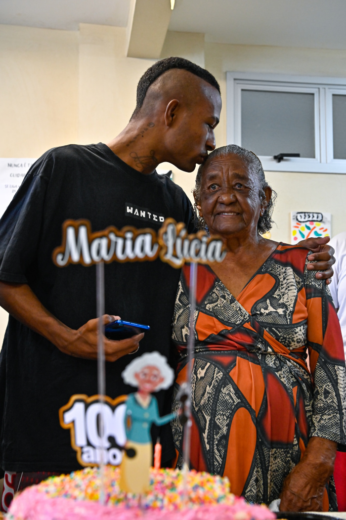 Comemoração de aniversário de 100 anos da Sra Maria Lucia na UBS de Jesus de Nazareth
