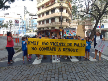 Estudantes saem às ruas do Centro de Vitória no combate à dengue