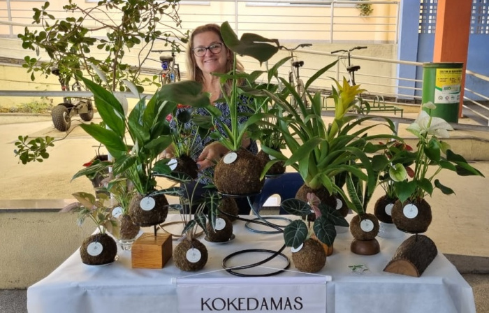 Celia Maria Kokedamas na Feira de Mulheres Empreendedoras
