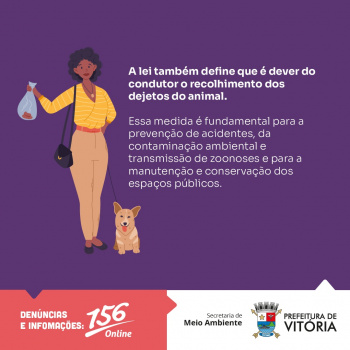 Campanha orienta sobre a importância de usar coleira e guia no passeio com pets