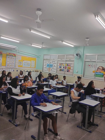 Estudantes do projeto Pré-Ifes na Emef Rita de Cassia Oliveira