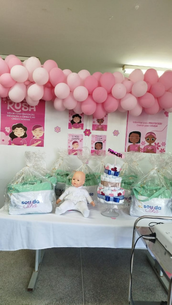 Entrega de kit Sou da Ilha para gestantes