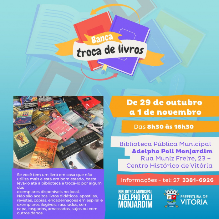 Banca Troca de Livros é uma ação gratuita da Semc.