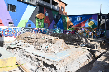 Visita as Obras da Cobertura da Quadra de Esortes do Bairro Engenharia