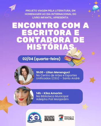 O evento contará com a participação de renomadas escritoras e contadoras de histórias.