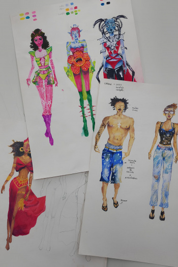 Criação de croquis de moda, oferecerão aos participantes a oportunidade de criar looks originais.