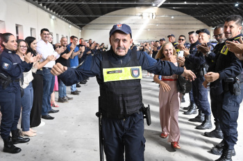 Homenagem ao servidor João Luiz que se aposentou na Guarda Municipal após 25 anos de trabalho