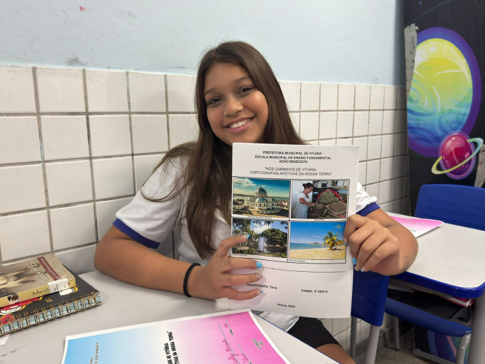 Nicolly Gomes, da turma 5º A, da EMEF Adão Benezath