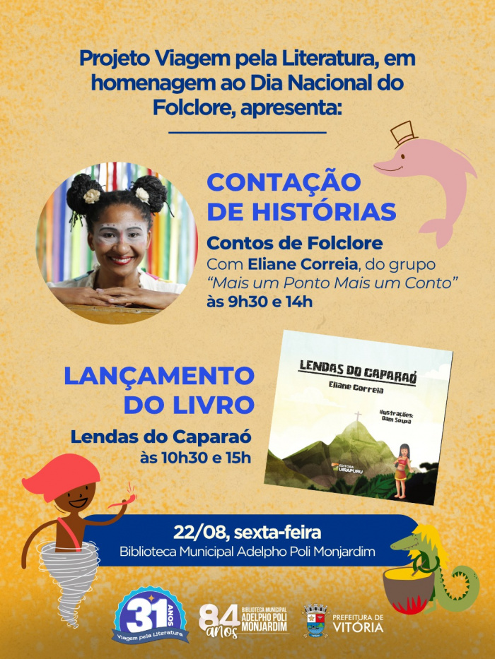 Ações da Biblioteca no mês de agosto celebram 31 anos do projeto Viagem pela Literatura.