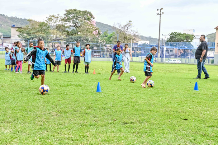 Aula Inaugural da Escolinha de Futebol da SEMESP em parceria com o Vitoria Futebol Clube