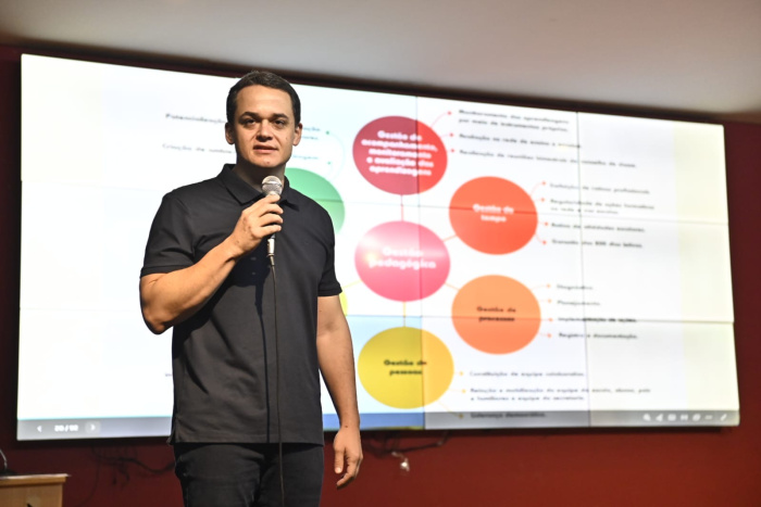 O prefeito de Vitória, Lorenzo Pazolini, destacou a transformação profunda da educação pública