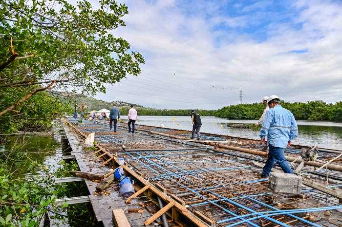Visita nas Obras da Orla de Andorinhas Primeira Concretagem