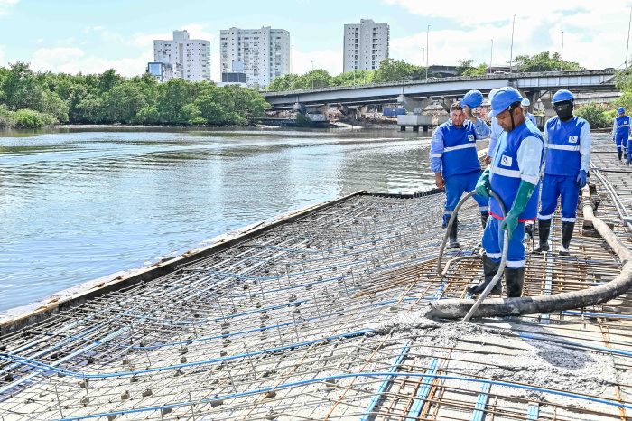 Visita nas Obras da Orla de Andorinhas Primeira Concretagem