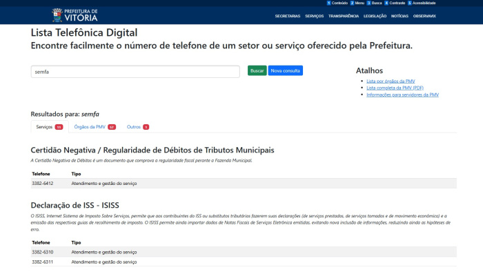 Lista Telefônica PMV