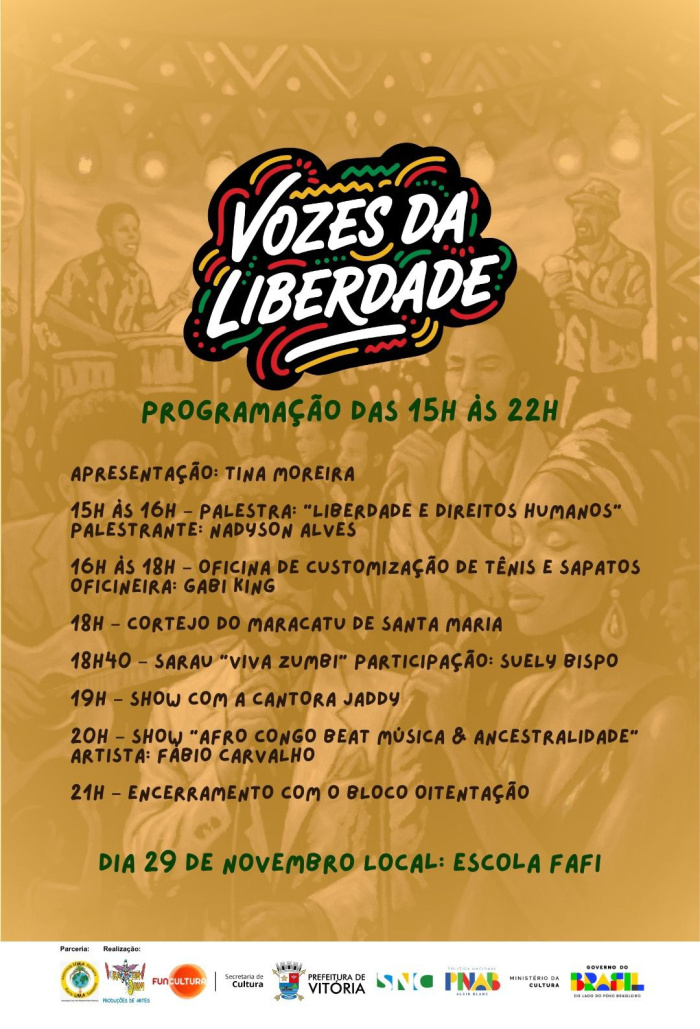 A classificação indicativa do evento é livre e não há necessidade de inscrição prévia.