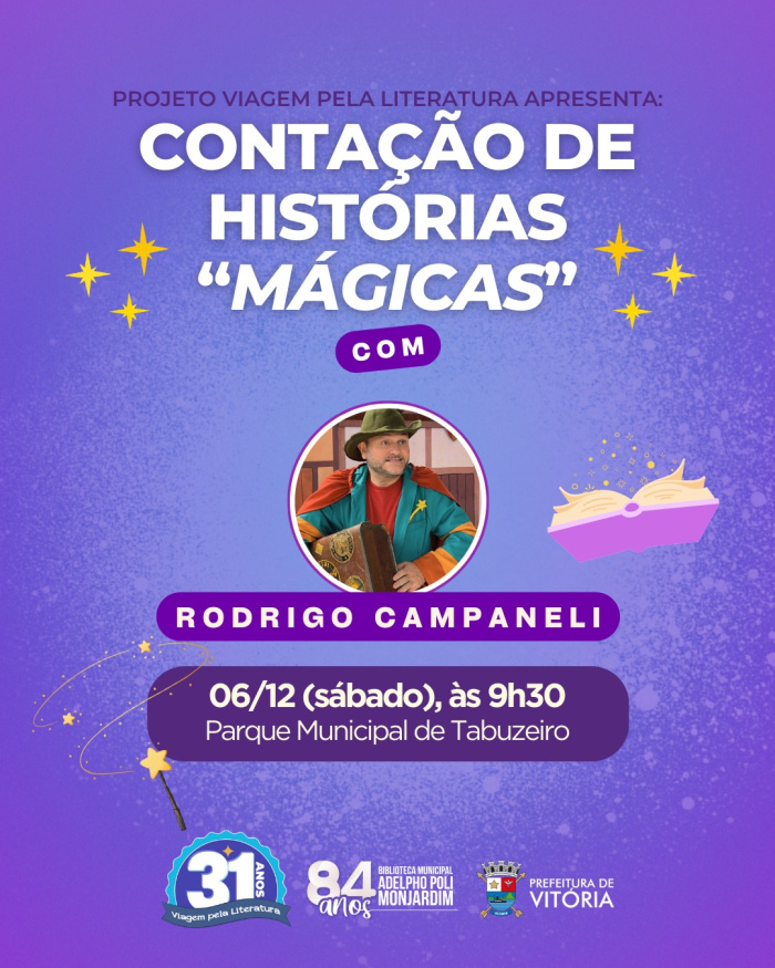 Atividade é gratuita e classificação indicativa é livre.