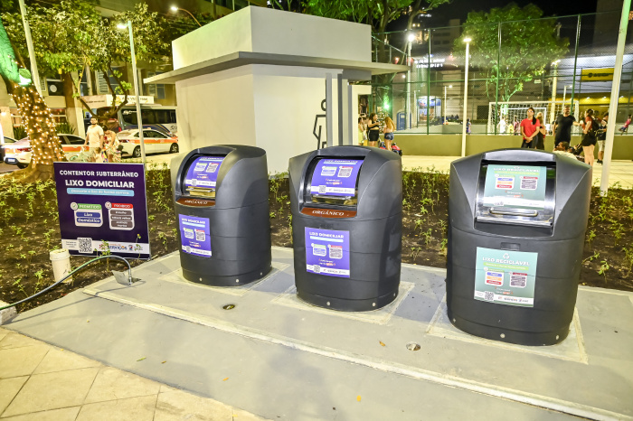 Contentores subterrâneos praça Getúlio Vargas