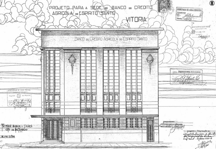 Planta do Banco de Crédito Agrícola do Espírito Santo, inaugurado em 1942