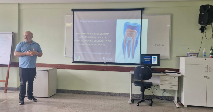 Referência técnica em Saúde Bucal de Vitóra, Egidio Davilla Junior, na 9ª Mostra ES Aqui Tem SUS