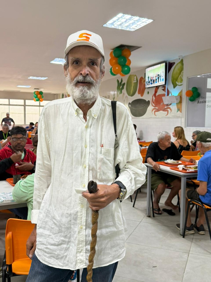 Senhor Olívio no Aniversário de 1 ano do Restaurante Popular