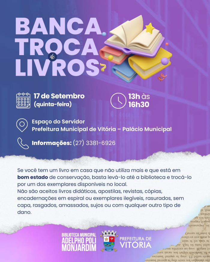 Troca de livros incentiva leitura entre servidores municipais nesta quinta-feira (17)